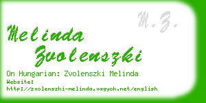 melinda zvolenszki business card